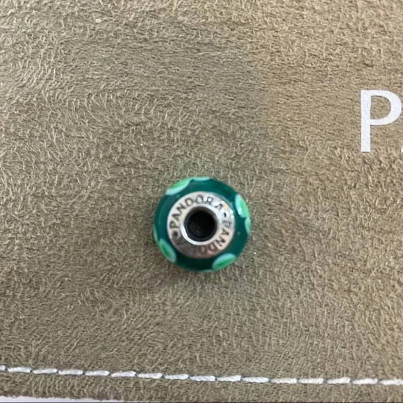 Pandora Jewelry Turquoise Flower Glass Charm - Picture 2 of 8